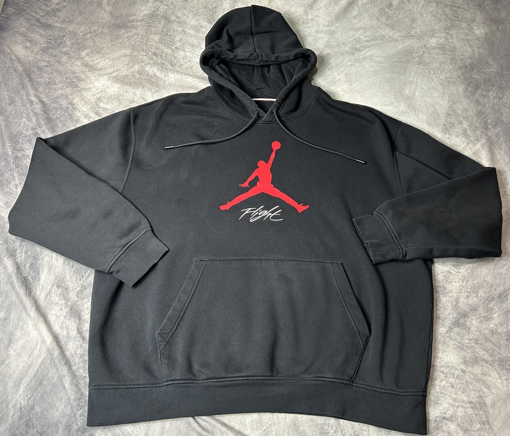 Jordan Hoodie Mens XL Black Flight Jumpman Fleece Pullover Logo FD7545-013